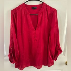 Red,medium,dot, v neck, blouse, The Limited